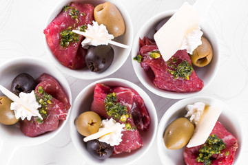 Tapas rawfood with olives