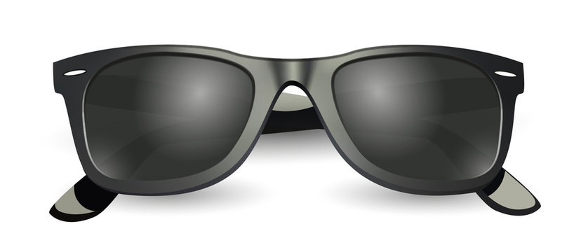 3D unisex black sunglasses