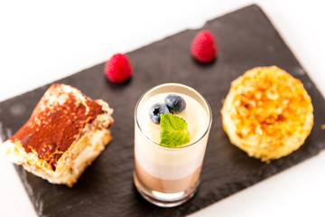 Pastry mix on plate