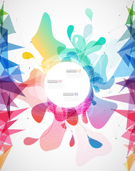 Abstract colored background with different shapes.