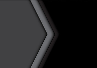 Abstract gray arrow overlap on black design modern background vector illustration.