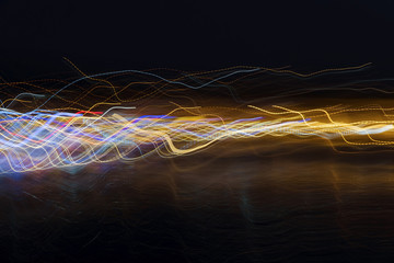 Abstract Long Exposured Lights At Night
