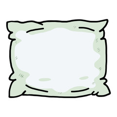 light green pillow / cartoon vector and illustration, hand drawn style, isolated on white background.