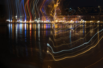 Abstract Long Exposured Lights At Night
