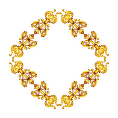 Ornament elements, vintage gold floral designs