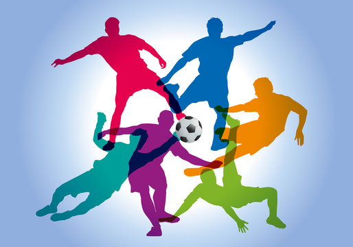 football - foot - footballeur - ballon - silhouette - coupe du monde - sportif