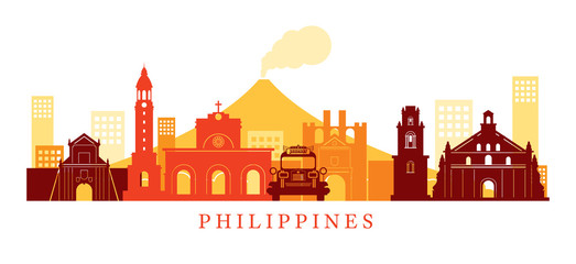 Philippines Architecture Landmarks Skyline, Shape - 159620240