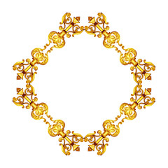 Ornament elements, vintage gold floral designs