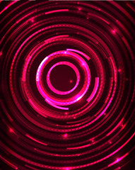 Neon circles abstract background