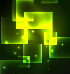 Dark background design with squares and shiny glowing effects