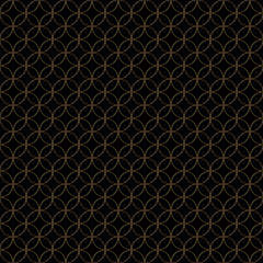 Abstract geometric seamless pattern with golden circles.Luxury background design. Modern stylish texture. Vector illustration. Used for wallpaper, pattern fills, web page,background,surface textures.