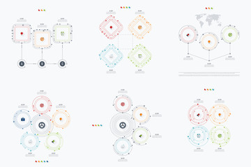 Set with infographics