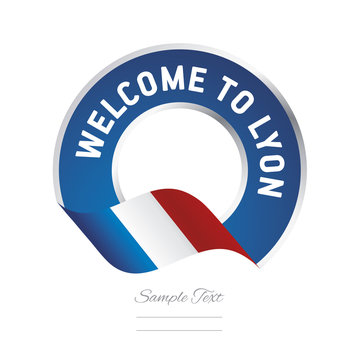 Welcome to Lyon France flag logo icon