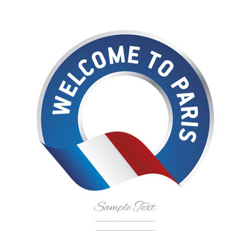 Welcome to Paris France flag logo icon