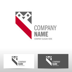 Business logo design with owl. Vector illustration