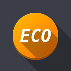 Long shadow round buttonwith    the text ECO