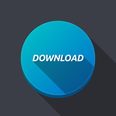 Long shadow round buttonwith    the text DOWNLOAD
