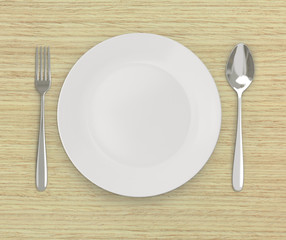 Top View Empty Dish On Table  Background