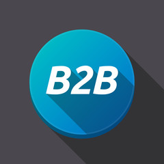 Long shadow round buttonwith    the text B2B