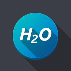 Long shadow round buttonwith    the text H2O