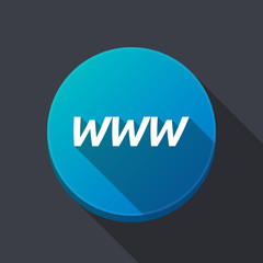 Long shadow round buttonwith    the text WWW