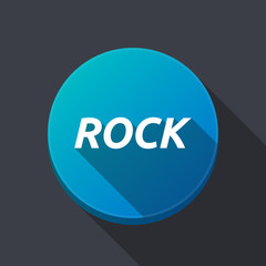 Long shadow round buttonwith    the text ROCK