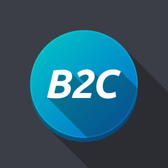 Long shadow round buttonwith    the text B2C