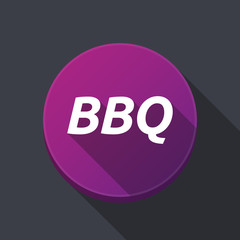 Long shadow round buttonwith    the text BBQ