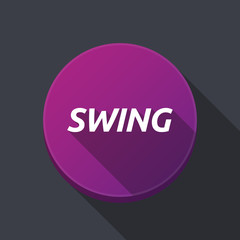 Long shadow round buttonwith    the text SWING