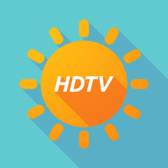 Long shadow Sun with    the text HDTV