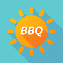 Long shadow Sun with    the text BBQ