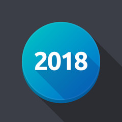 Long shadow button with  the number 2018