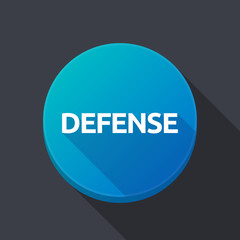 Long shadow button with  the text DEFENSE