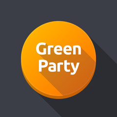Long shadow button with  the text Green Party
