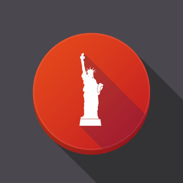 Long shadow button with  the Statue of Liberty