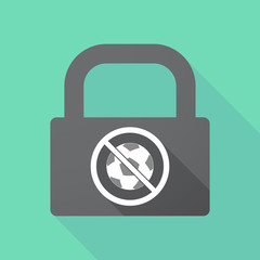 Long shadow lock with  a soccer ball  in a not allowed signal