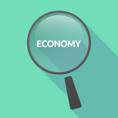 Long shadow loupe with  the text ECONOMY