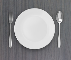 Top View Empty Dish On Table  Background