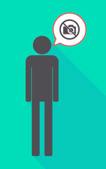 Long shadow male pictogram with  a photo camera  in a not allowed signal