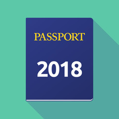Long shadow passport with  the number 2018