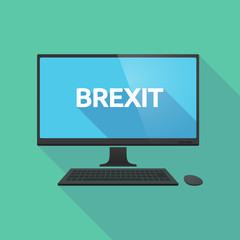 Long shadow computer with  the text BREXIT