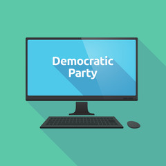 Long shadow computer with  the text Democratic  Party
