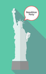 Long shadow statue of liberty with  the text  Republican  Party