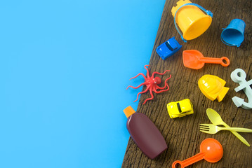 summer prop on wood ground