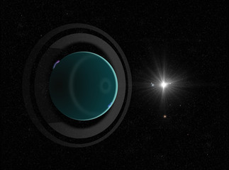 Mystery planet with rings