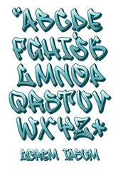 Graffiti font 3D- Hand written - Vector alphabet