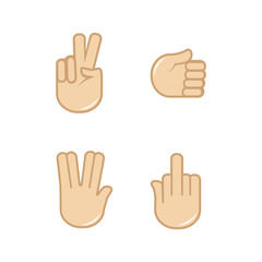 Vector set of hand gestures icons. Sign language.