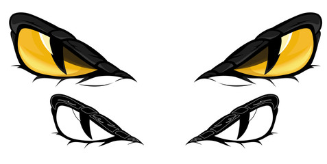 Obraz premium ilustracja wektorowa zły wąż żółty oczy