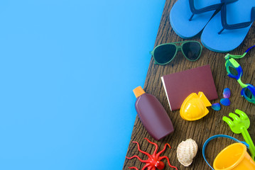 summer prop on wood ground