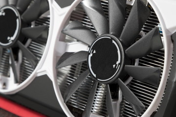 The cooling fan on the graphics card